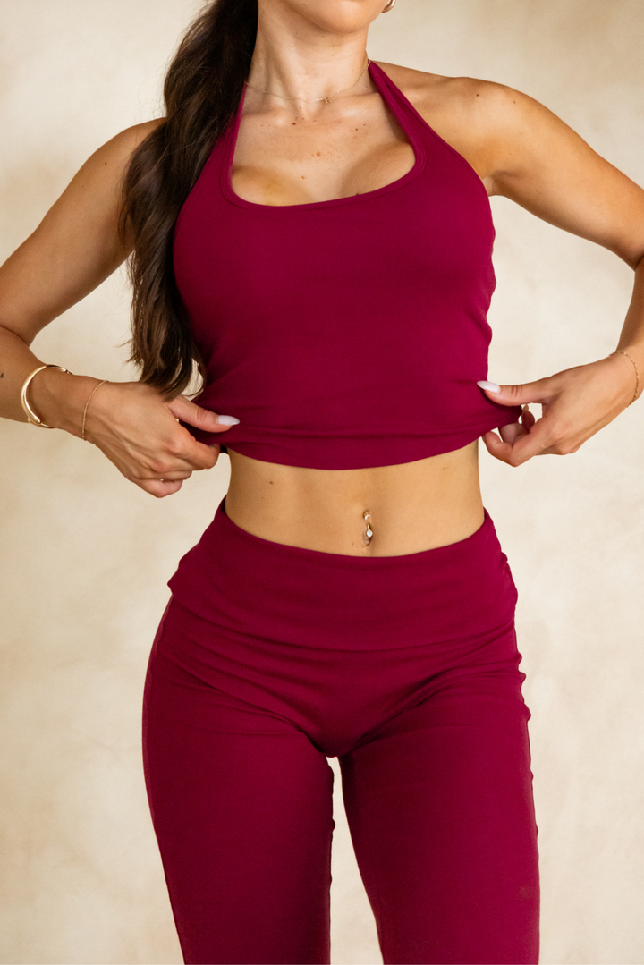 HALTER TANK - BURGUNDY