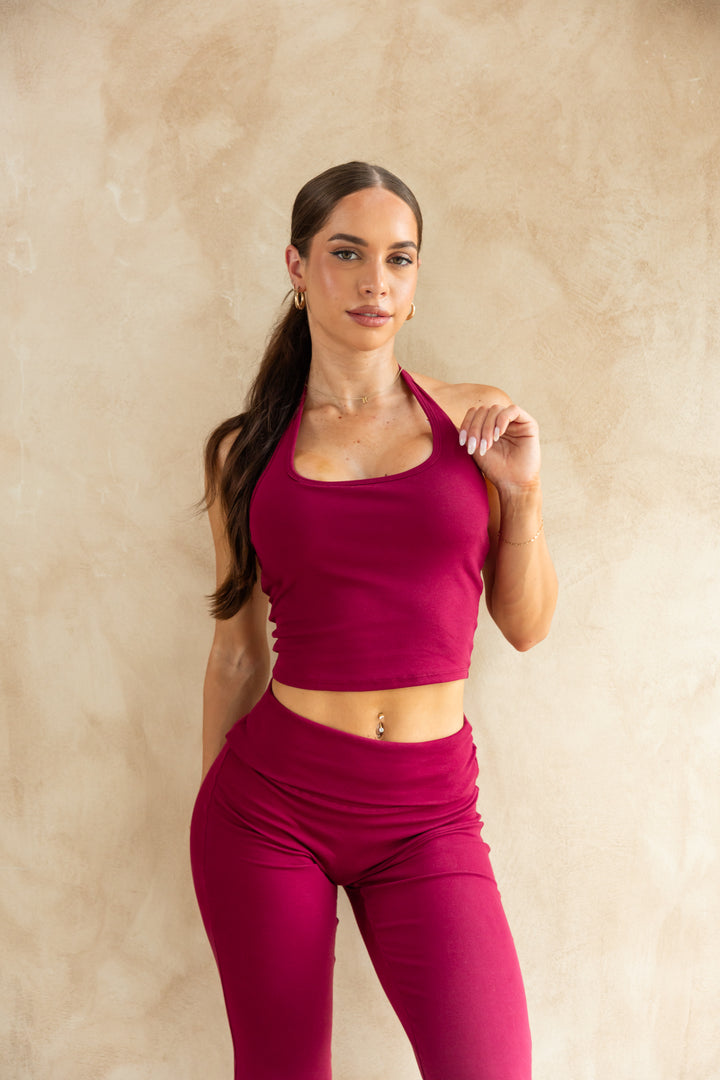 HALTER TANK - BURGUNDY