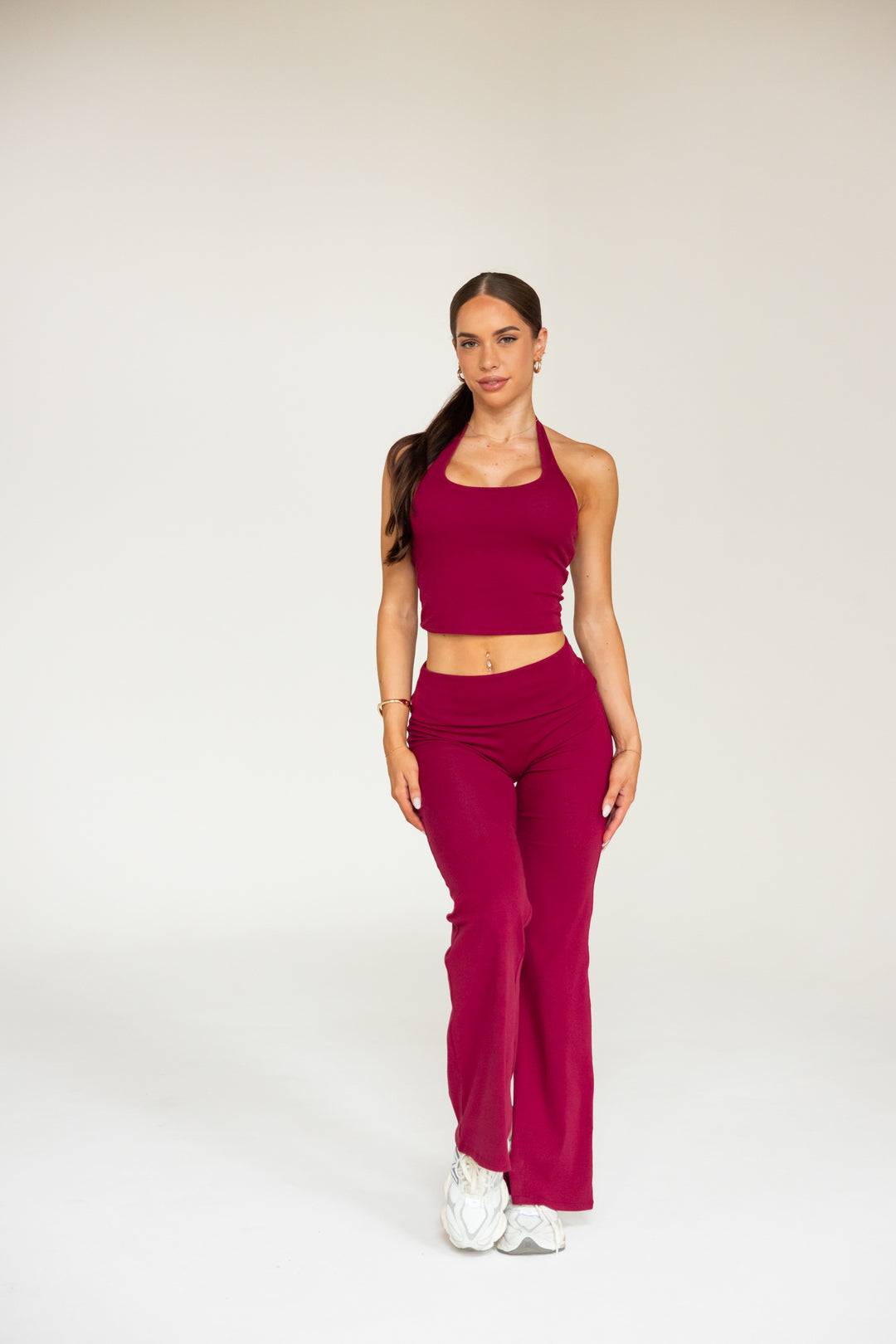 FOLD OVER FLARES - BURGUNDY