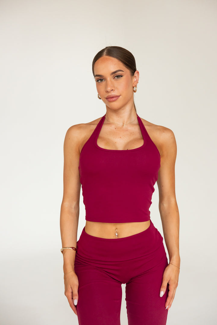 HALTER TANK - BURGUNDY