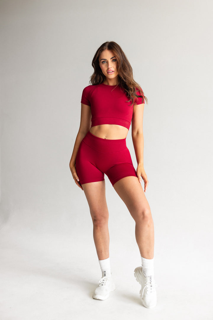 CONTOUR CROPPED TEE - CHERRY RED